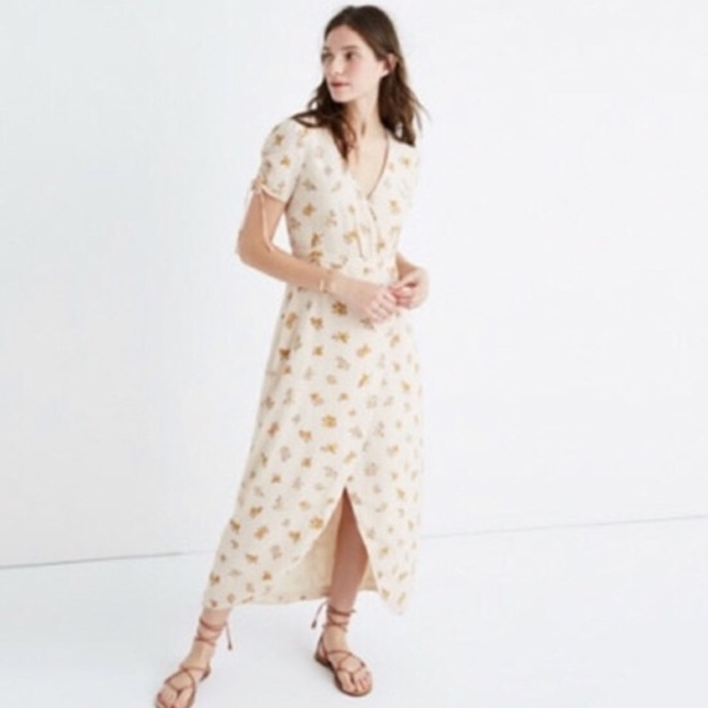 Madewell Silk Floral Wrap Dress